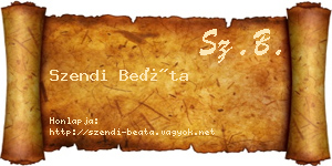 Szendi Beáta névjegykártya